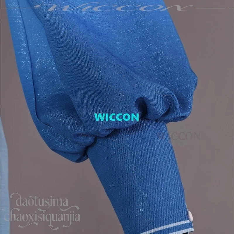 Фото Синий градиентный комбинезон-боди для косплея Descend Anime Dantss Wicked 5 с длинными брюками и поясом для Хэллоуина и рождественских вечеринок №1