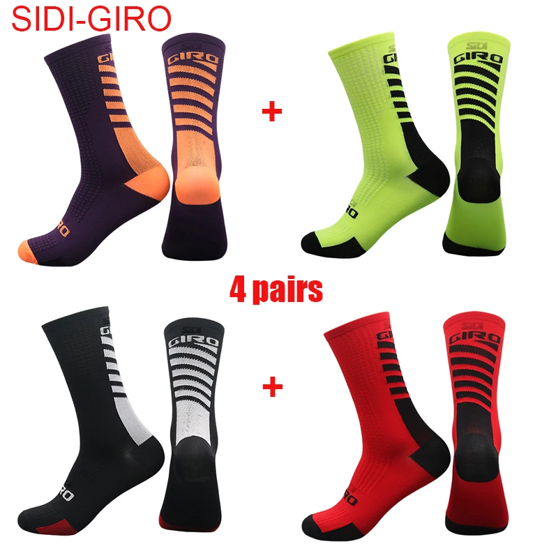 4 paresHigh quality professional cycling socks MTB men women bike socks Breathable Road Bicycle Socks Outdoor Sport Racing Socks