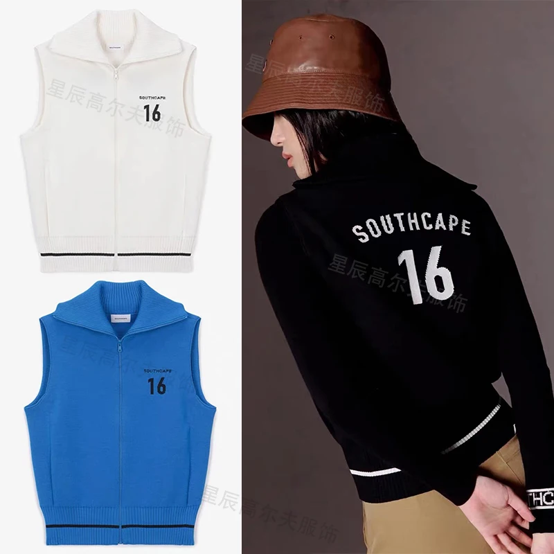 

Golf Women's Vest Fashion Full Lapel Zipper Knitted Vest 23 Autumn New