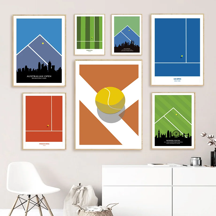 

Tennis Grand Slam French Wimbledon Open Wall Art Canvas Painting Nordic Posters And Prints Pictures For Living Room Home Decor