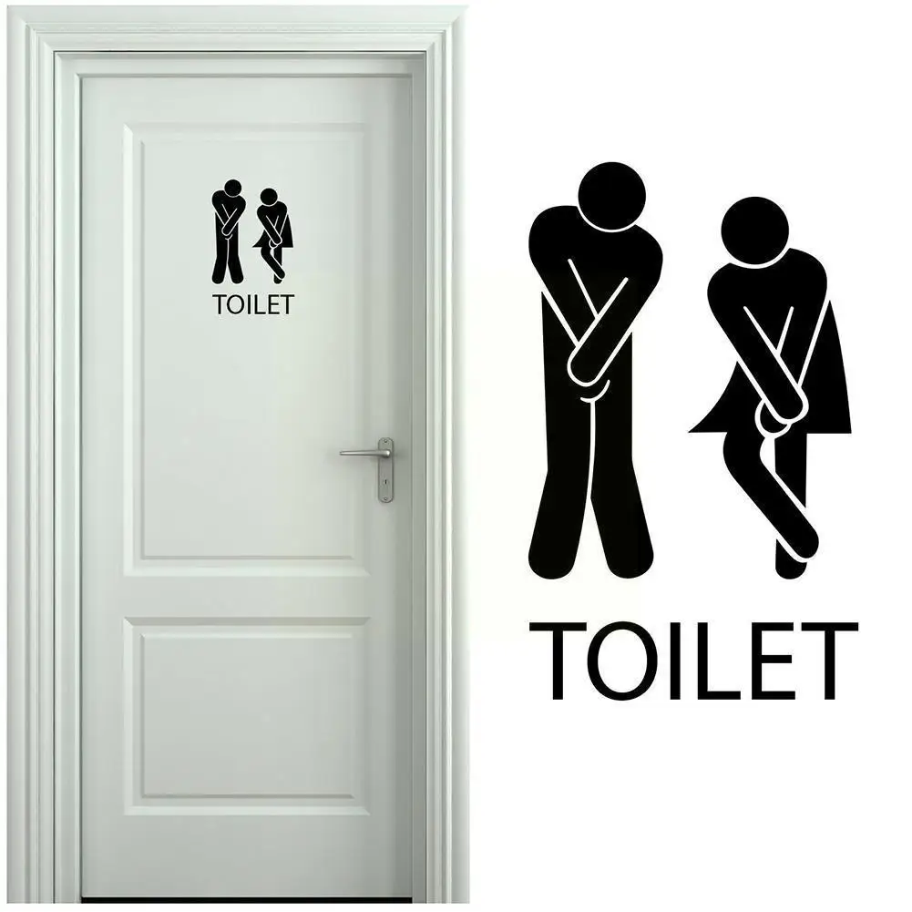 

Funny Women Men Self Adhesive Removable Sticker Door Sign Sticker Self-Adhesive Toilet Wall Decor Removable Women Decal Doo C6F9