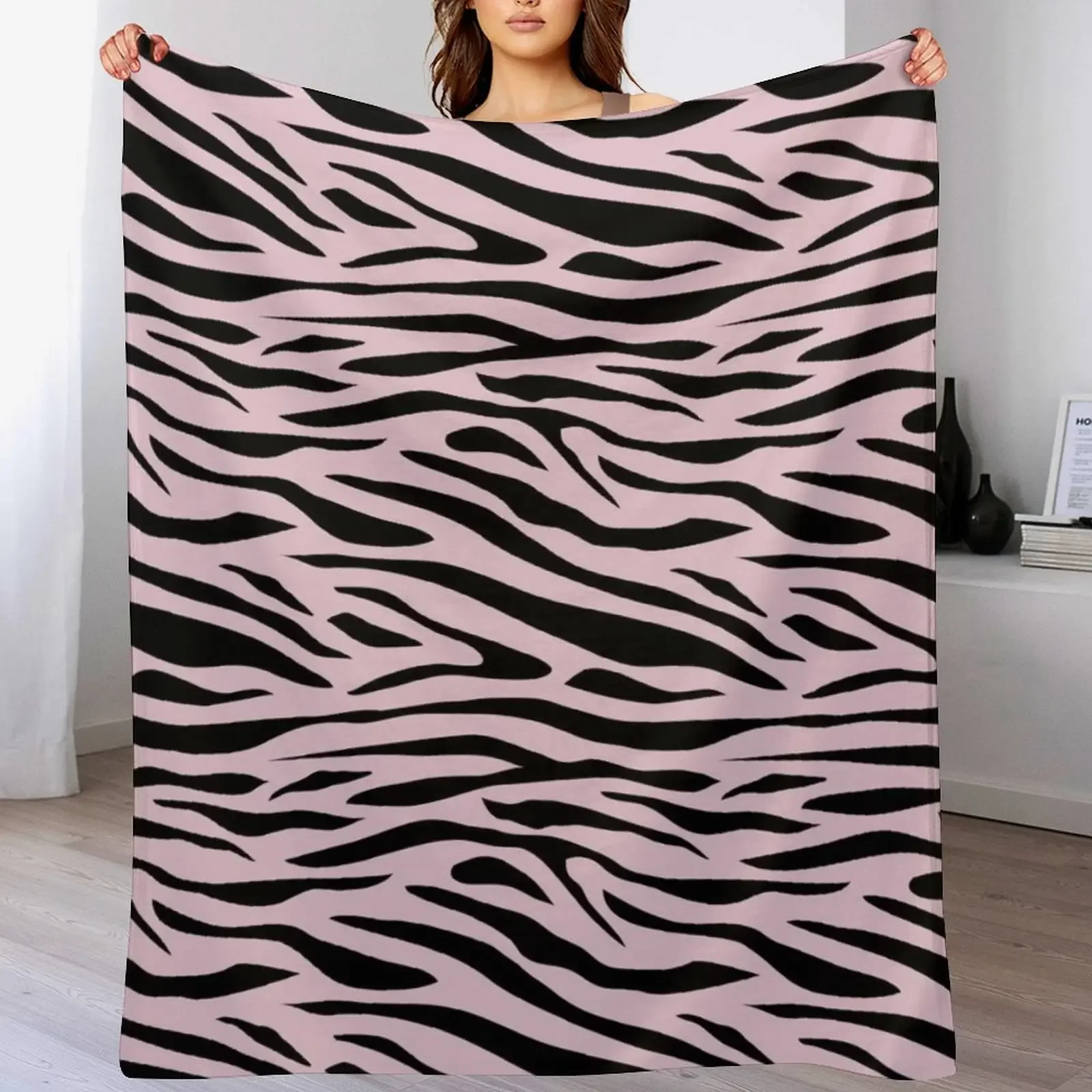 Плед с узором в виде клубники и зебры-розовое Полосатое одеяло клетку для кровати