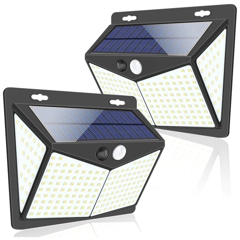 Promotion! 2 Pack Solar Outdoor Light 208 LED/3 Modes 270 ° Lamp IP65 Waterproof Lighting With Motion Sens 