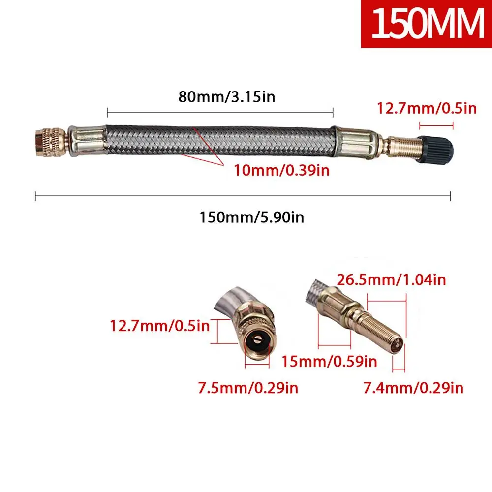 

Удлинитель клапана грузовика Гибкий удлинитель клапана шины Резиновый удлинитель штока клапана шины Адаптер ниппеля шины 10 см-21 см