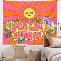 80s aesthetic tapestry wall hanging colorful sunshine wall decor psychedelic tapestry decor living room bedroom bohemian print