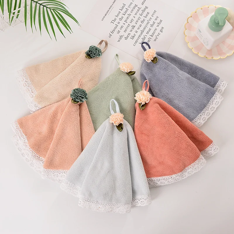 For Baby Soft Super Absorbent Kitchen Bathroom Cleaning Round Shape Towels Polyester Comfortable