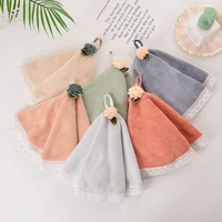cute lace dress face hand towel for baby soft super absorbent kitchen bathroom cleaning round shape towels polyester comfortable