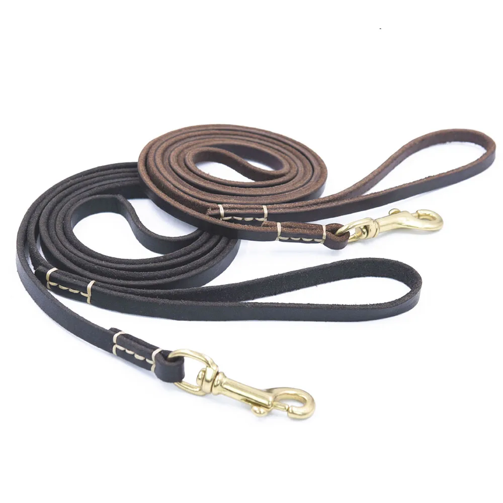 

Small Dog Handmade Durable Dog Leads Quality Walking Cat 100% Leather Real Genuine Soft Leather Leash For Pet Leash Rope Puppy