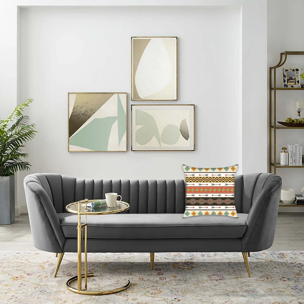 Африканский чехол для подушки с полосами для домашнего декора, народный юго-западный чехол для подушки с принтом ацтеков, этнический племенной бросок 45х45 см.