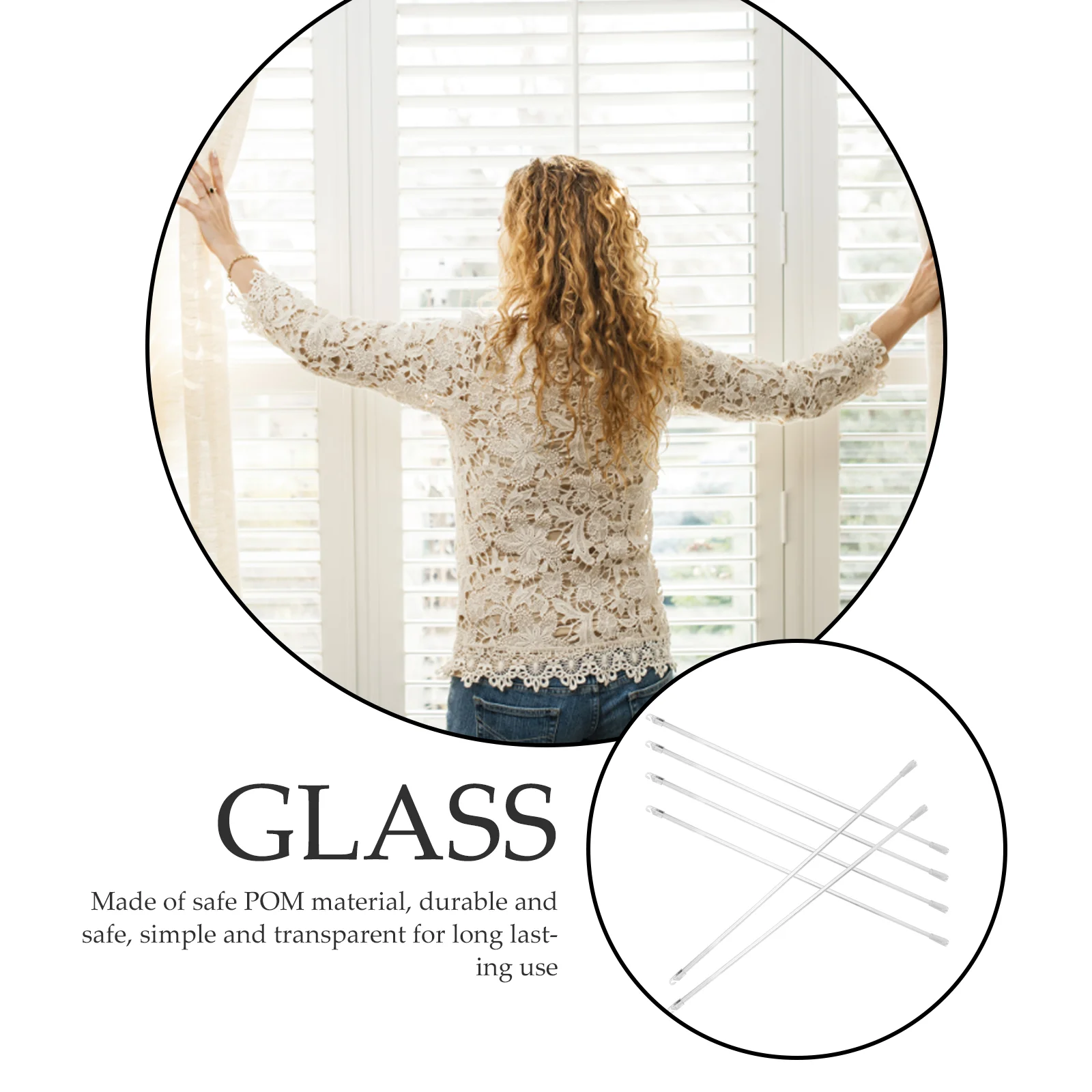 6 шт. жалюзи венецианский стержень рулонные Swizzle маленькая занавеска акриловая