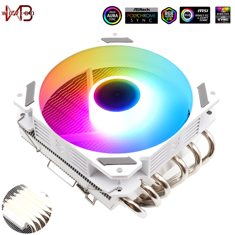 CPU Ventilador Fan RGB ARGB PWM 4PIN Intel LGA 1150 1151 1155 1156 1200 1366 2011 X79 X99 AMD AM3 AM4 Cooling Cooler Radiator