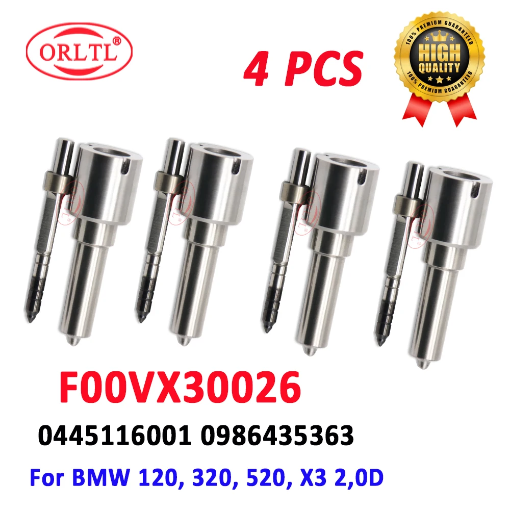 4 дизельных форсунок F00VX30026 для BMW 120 320 520 X3 2 0D 0445116001 0986435363