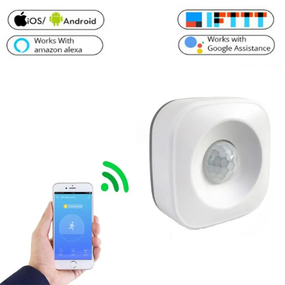 

WIFI PIR Motion Sensor Detector Movement Sensor Wireless Infrared Detector Smart Home Security Via Alexa Google Home IFTTT