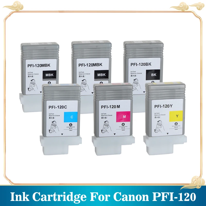 

PFI-120N Cartridge Ink With Chips For Canon TM200 TM-205 TM-300 TM-305 130ML 6Colors/Set