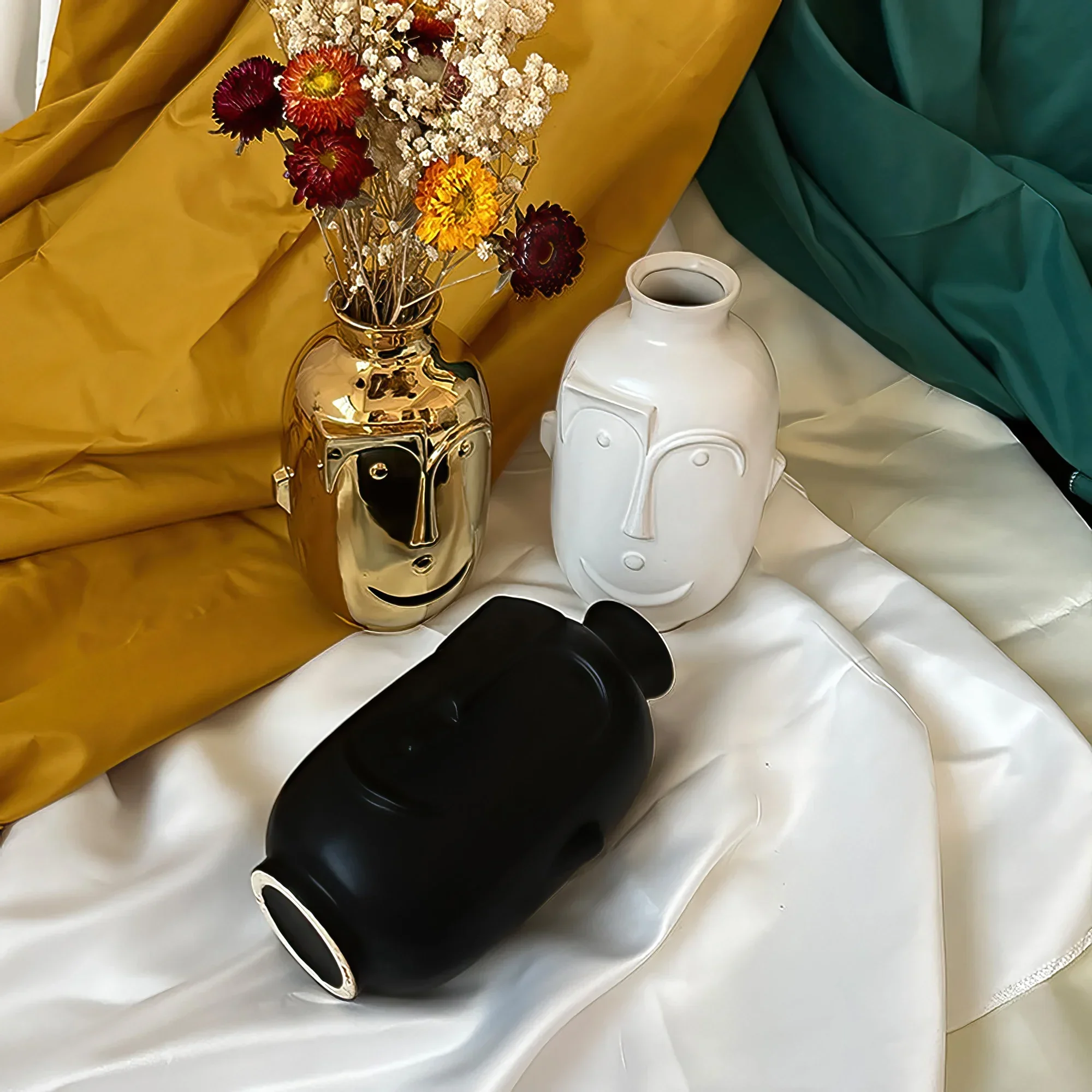 Большая Настольная Ваза с человеческим лицом керамический держатель для цветов