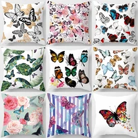 flower butterfly pattern decorative cushions pillowcase polyester cushion cover throw pillow sofa decoration pillowcover 40849