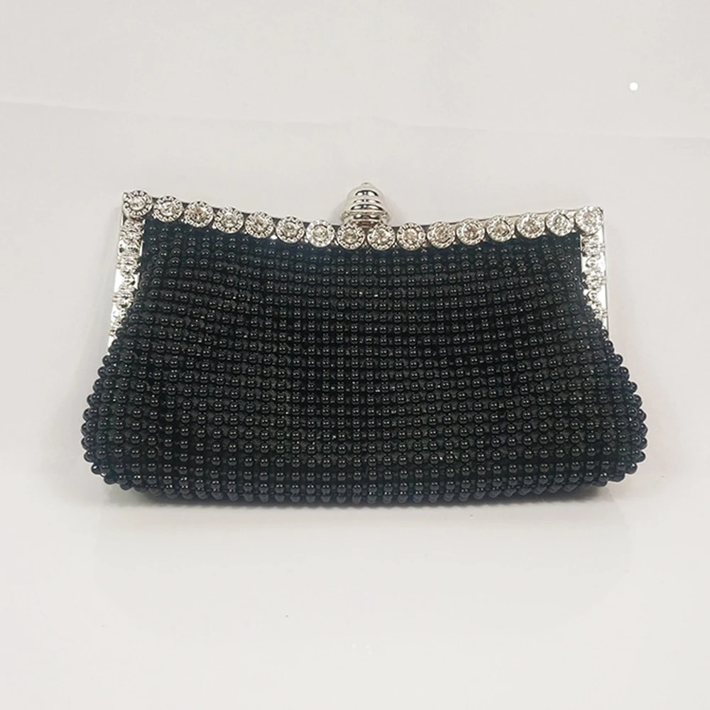 Fashion Beaded Evening Bag Hollow Frame Handbags Chains Shoulder Crossbody Bags for Women Luxury Wedding Purses Clutch Ladies