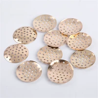 50pcslot kc gold rhodium color brooch base disk shell flower cabochon bezel round blank base for diy brooches making findings