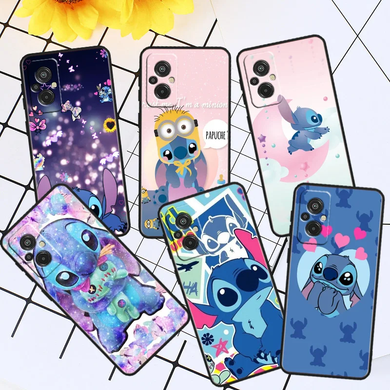 

Cartoon Cute Stitch Phone Case For Xiaomi Redmi K60E K60 K50G K50 K40S K40 K20 S2 6A 6 5A 5 Pro Ultra Black Soft Cover