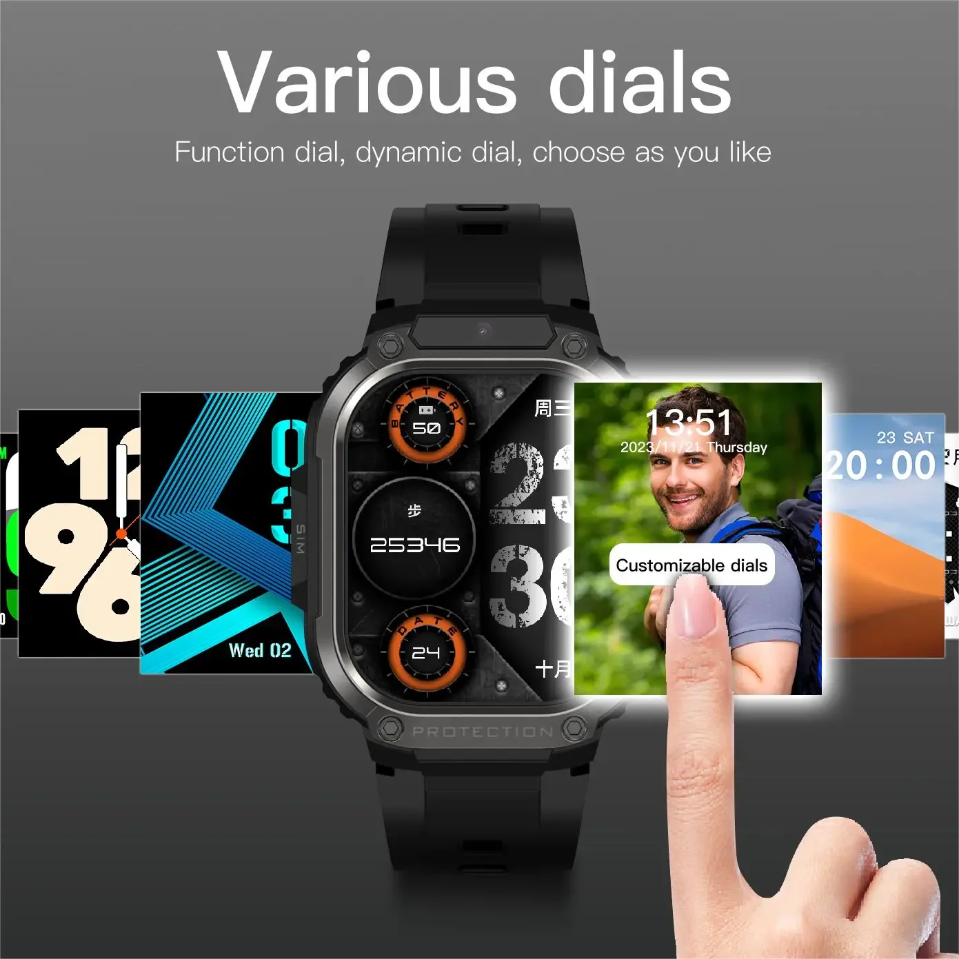 Новые Android 4G Sim Watch 2 13-дюймовый AMOLED-экран IP67 GPS WIFI Видеозвонок Relojes Смарт-часы