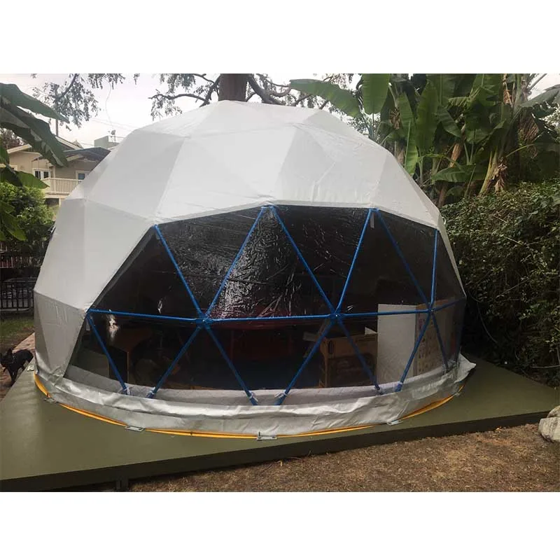 

In Stock 6m diameter Geo dome house canvas glamping rest dome tent