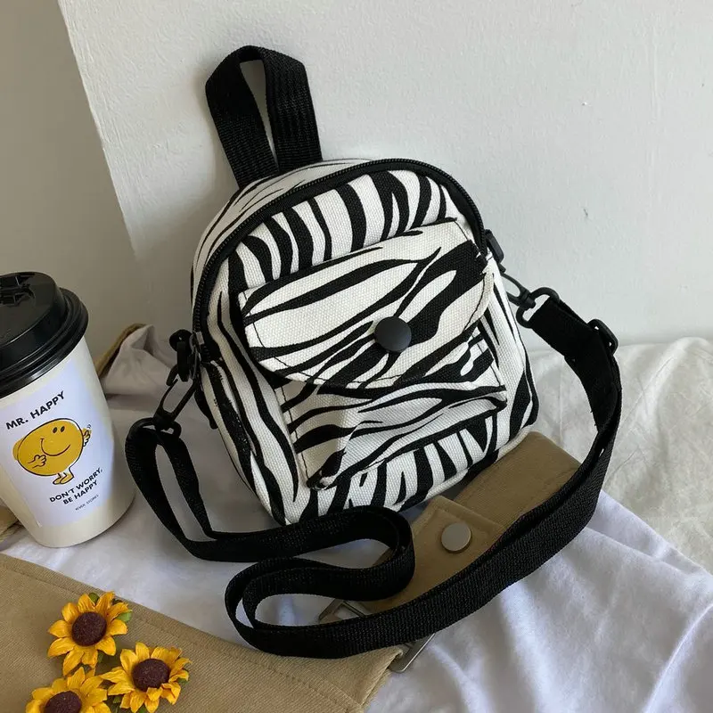 

Модные холщовые сумки через плечо из коровьей кожи с узором зебры для женщин, новинка 2022, Милая женская сумка на плечо, сумка-мессенджер в студенческом стиле