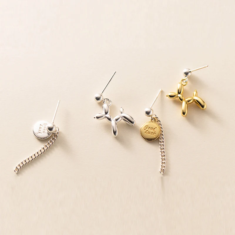 Серьги из настоящего стерлингового серебра 925 пробы асимметричные