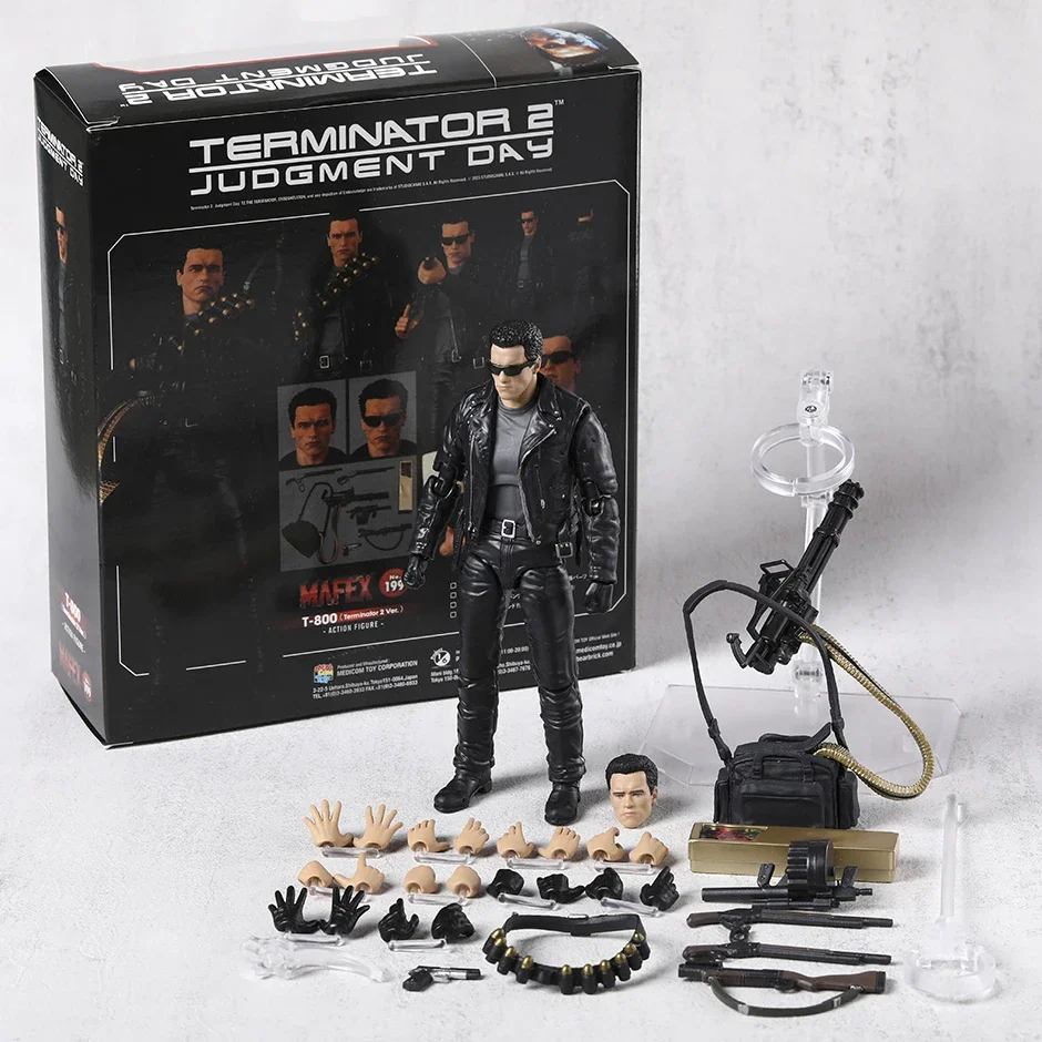 MAFEX No199 Терминатор 2: День Judgement T-800 Фигурка Коллекция ПВХ Модель Игрушки Подарок