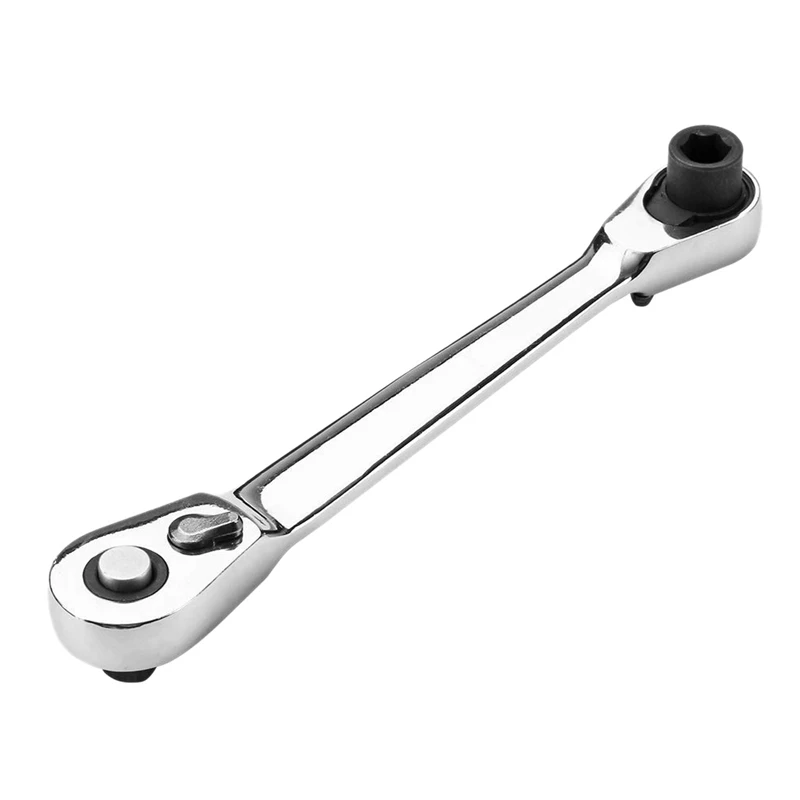 

Mini Ratchet Wrench 1/4 Inch Drive Socket And Screwdriver Bit Driver Quick Release Ratchet Wrench Dual-Use Spanner Multifunction