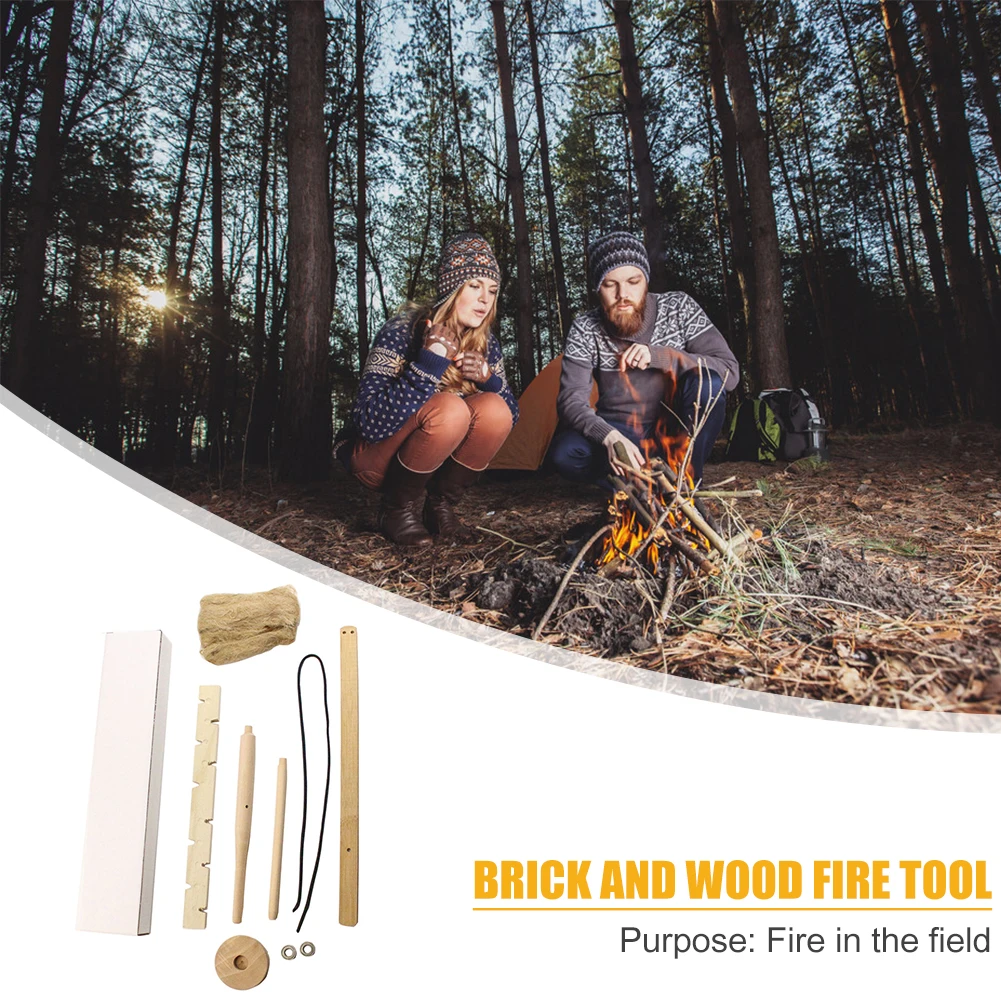 

Expansion Training Camping Equipment Wood Make Fire Drilling Tool Outdoor Survival Camping Hiking Fire Making Tools