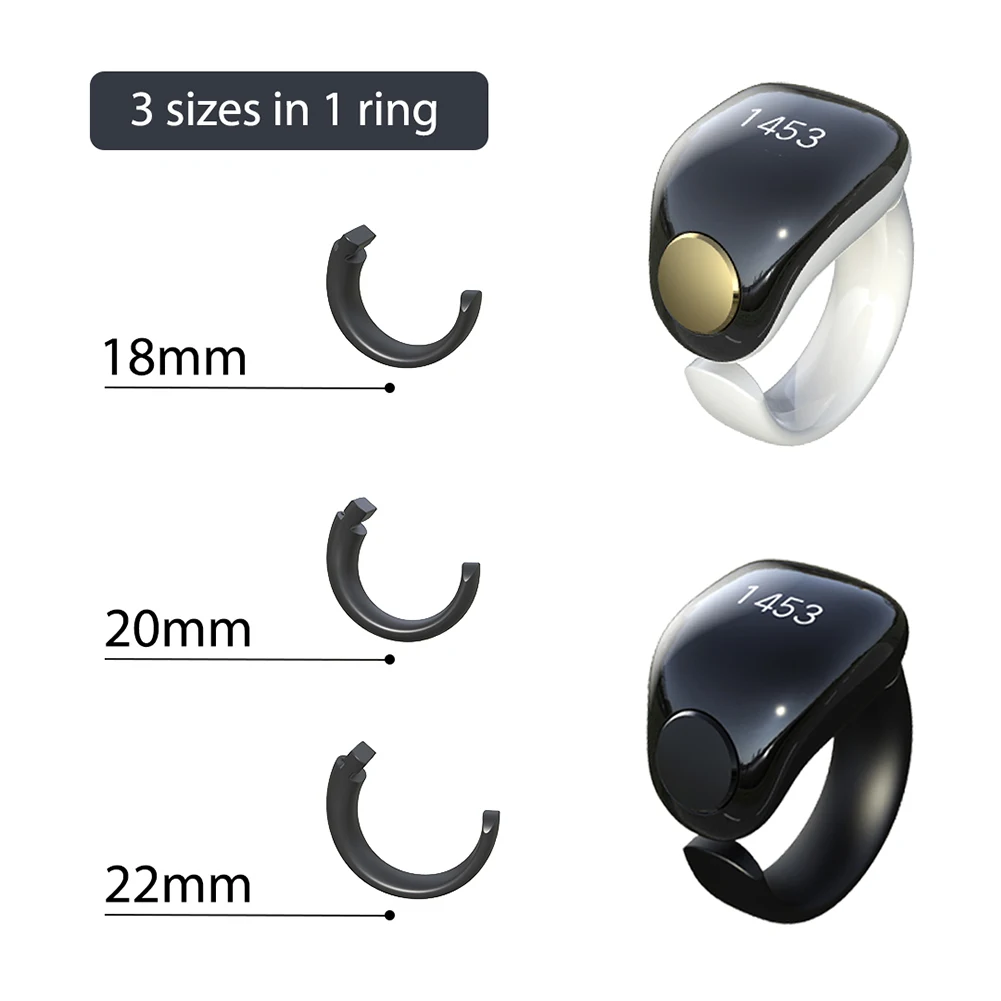 Умное кольцо счетчика Blue-tooth Ring Цифровой счетчик Водонепроницаемый отслеживание