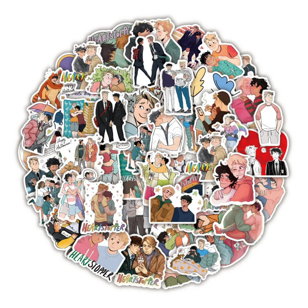 

10/30/50PCS Heartstopper BL Cartoon Stickers Hot TV Series Anime Decals DIY Laptop Luggage Skateboard Helmet Car Sticker Toys