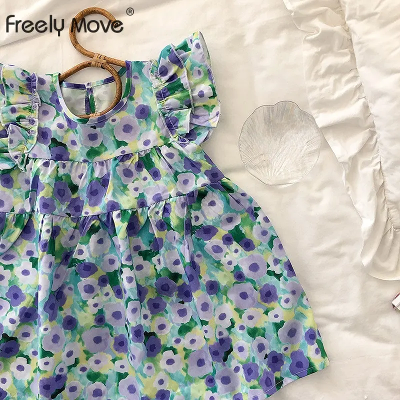 

Toddler Baby Girl Dress 2023 Summer New Sweet Style Ruffles Sleeveless Princess Dress Kid Clothes Baby Vestido 2-7Y