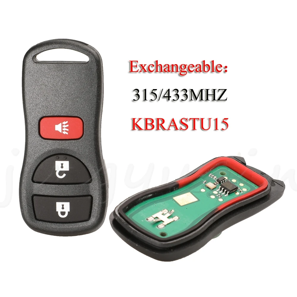 

Jingyuqin 315/433 МГц автомобильный дистанционный ключ для Infiniti/Nissan Frontier Murano Armada Pathfinder Versa Altima Maxima Xterra KBRASTU15