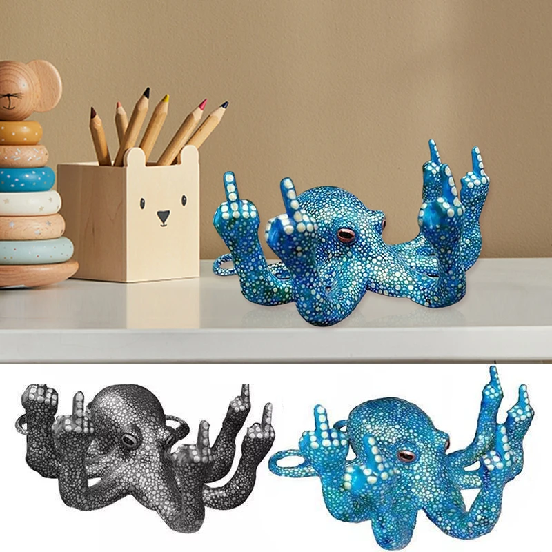 

Полимерные украшения ручной работы, планшетофон, игрушка-осьминог, жест, скульптура, осьминог со средним цветом