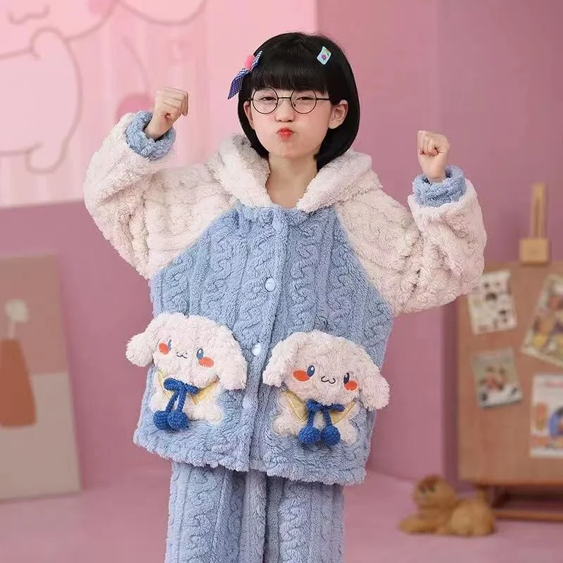 Новинка зимняя детская пижама Sanrio из кораллового флиса с изображением собаки