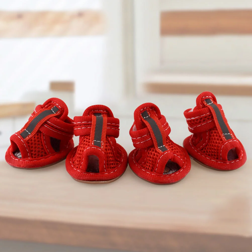 

Dog Shoes Sandals Mesh Pet Puppy Boots Doggie Summer Training Pavement Booties Walking Hot Breathable Outdoor Sneakers Skid