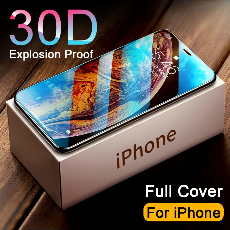 

2pcs 30D Full Cover Tempered Glass on For iphone 11 12 PRO MAX Screen Protector Protective Glass For iphone Glass