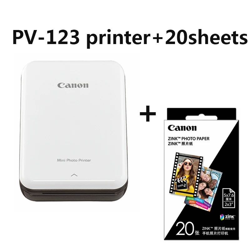 

Canon PV-123 Mini Photo Printer for Canon PV123 Bluetooth Pocket Color Home Portable Handheld or photo paper