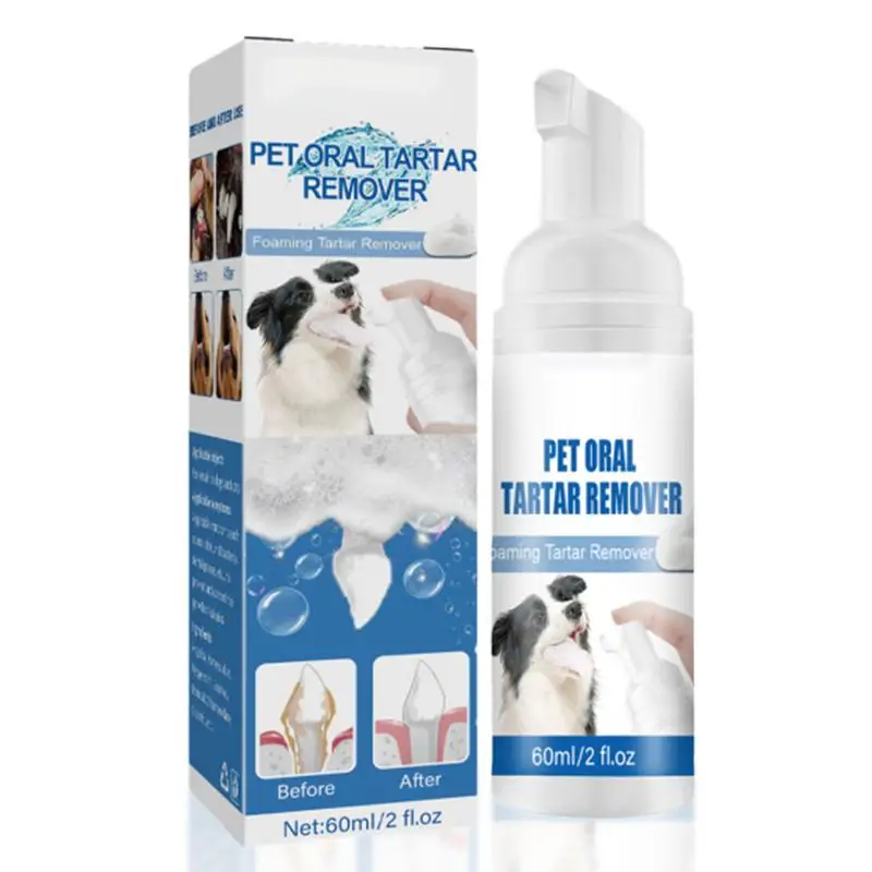 Pet Tartar Remover Natural Plaques Off & Tartar Remover For Dogs & Cats Freshen Breath Foam For Dogs & Cats Support Healthy Gums