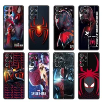 avengers spiderman man hero for samsung galaxy s22 s21 s20 ultra plus pro s10 s9 s8 s7 5g soft silicone black phone case cover