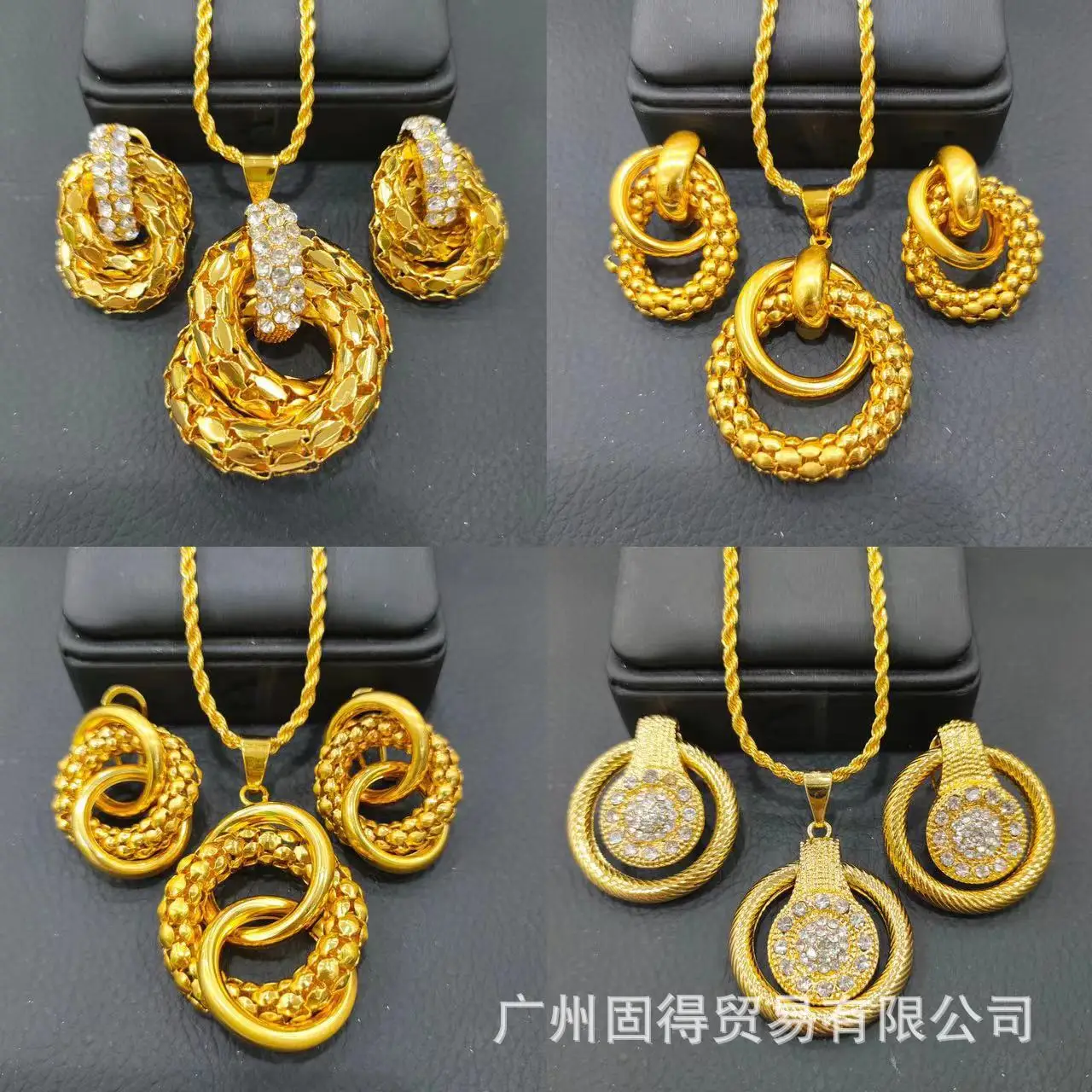 Цепочка Из 24-каратного золота с кукурузой полностью алмазные серьги ожерелье