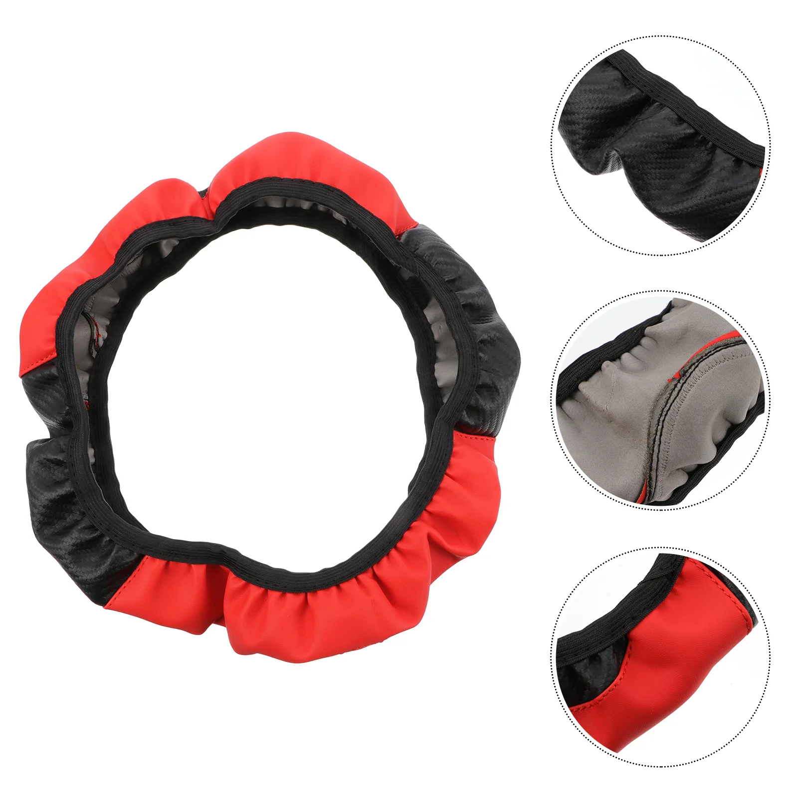 

1 pc Car Steering Wheel Cover Carbon Fiber Steering Wheel Wrap Protector Steering Sleeve Steering Cover