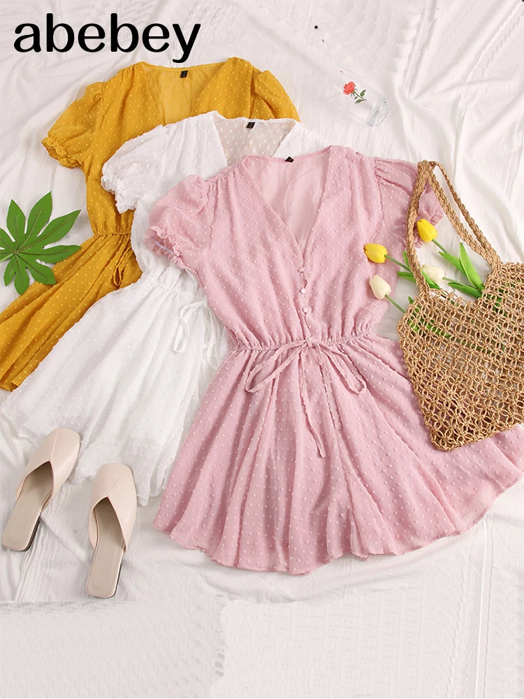 Женские шифоновые Комбинезоны в горошек пляжные комбинезоны с коротким рукавом