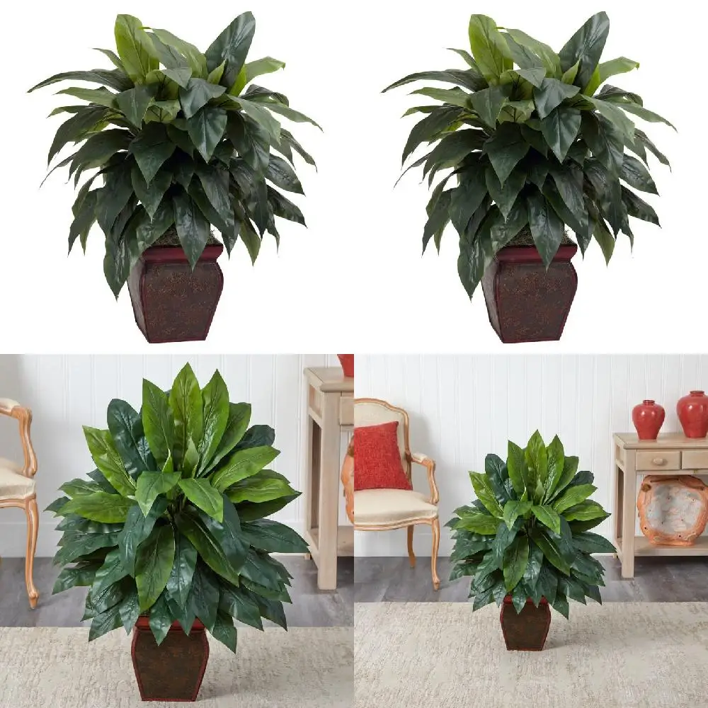 

Beautiful Decorative Polyester Artificial Plant - Cordyline with Green Vase