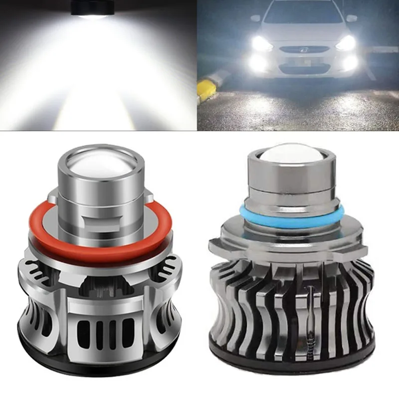 

2X Car Laser Headlight Bulb H7 H8 Lens Light Auto LED Projector for Fog Light Modification Automotive H9 H11 9005 HB4 Motorcycle