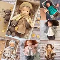 30cm Waldorf Doll Girl Plush Handmade Soft Stuffed Figure With Clothes Full Set Baby Comfort Toys Вirthday Gift For Kid