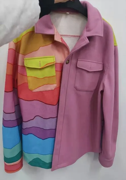 Мужская повседневная куртка Kalenmos свободная модная однобортная контрастных