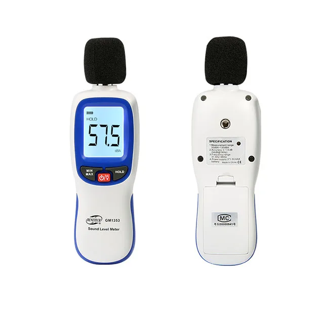 Benetech GM1353  GM1353B Цифровой измеритель уровня звука Тестер шума 30-130 дБ на децибелах Шумометр с ЖК-экраном (art.: 3920d2336e9f1) - 3920d2336e9f1