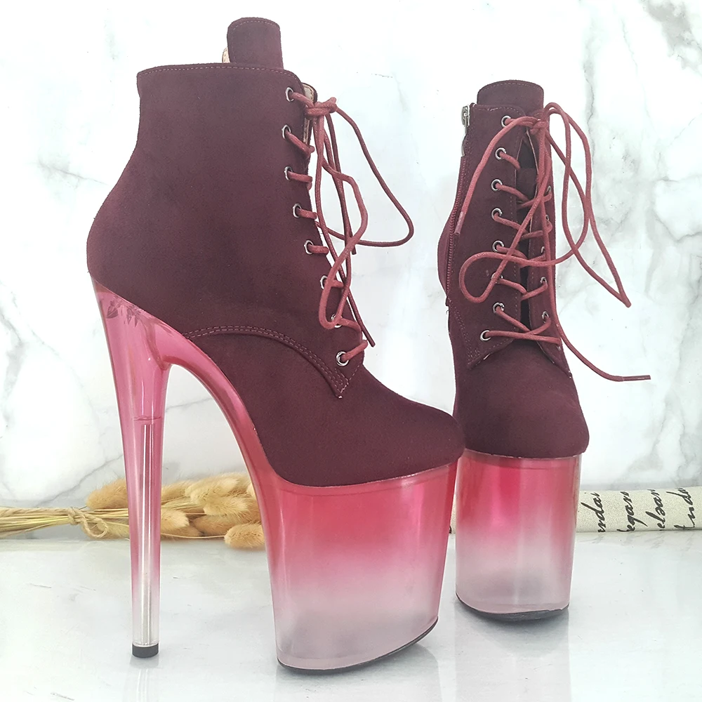 Leecabe  20CM/8inches Pole dancing shoes High Heel platform Pole Dance boot